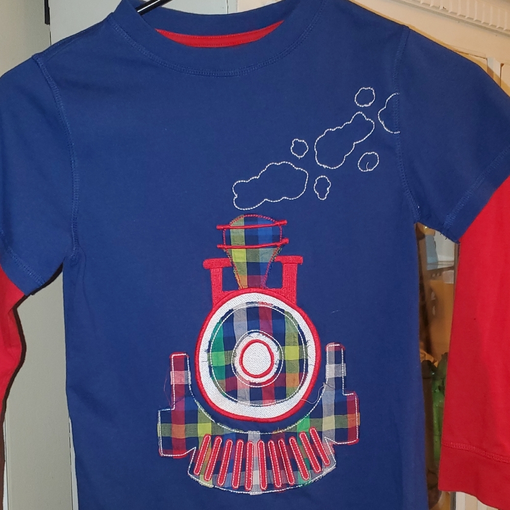 J Khaki train shirt boys long sleeve size 7